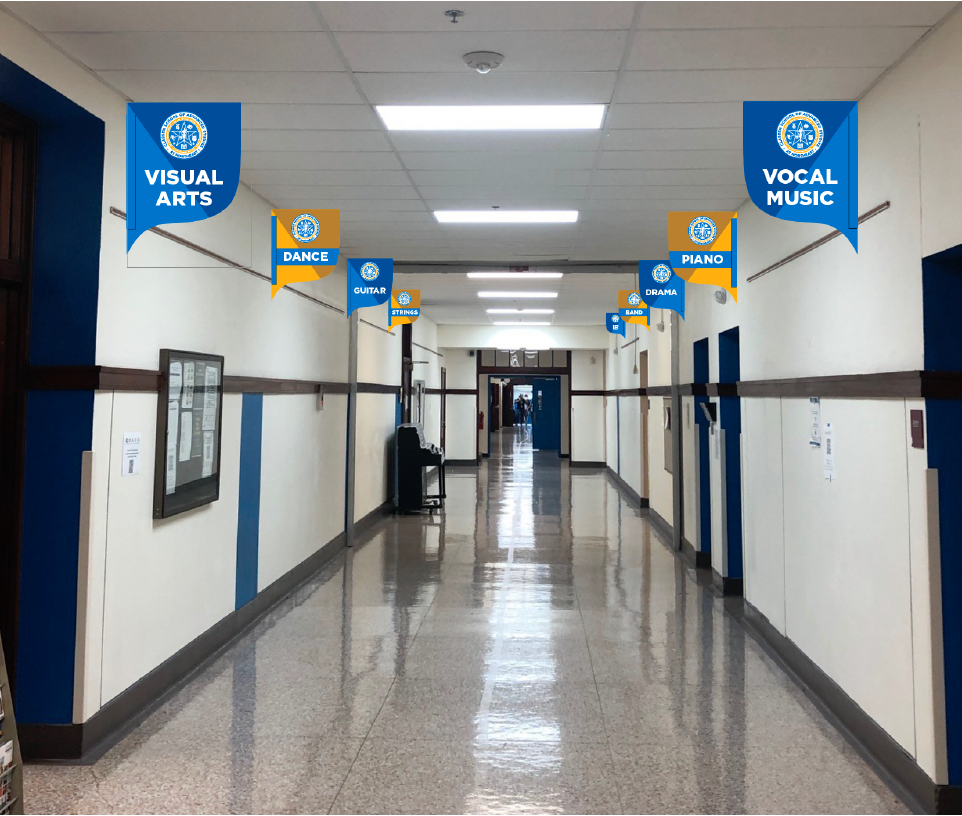 Hallway celebratory signage