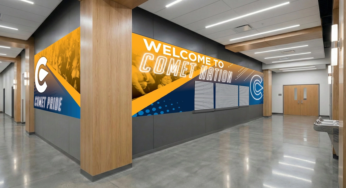 Classen SAS concessions area wall wrap mockup