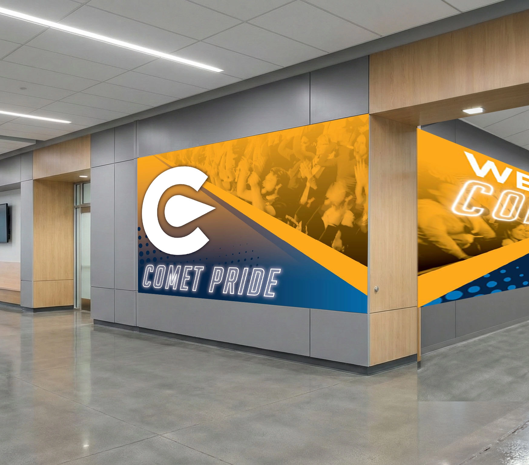 Classen SAS concessions area wall wrap, alternate view
