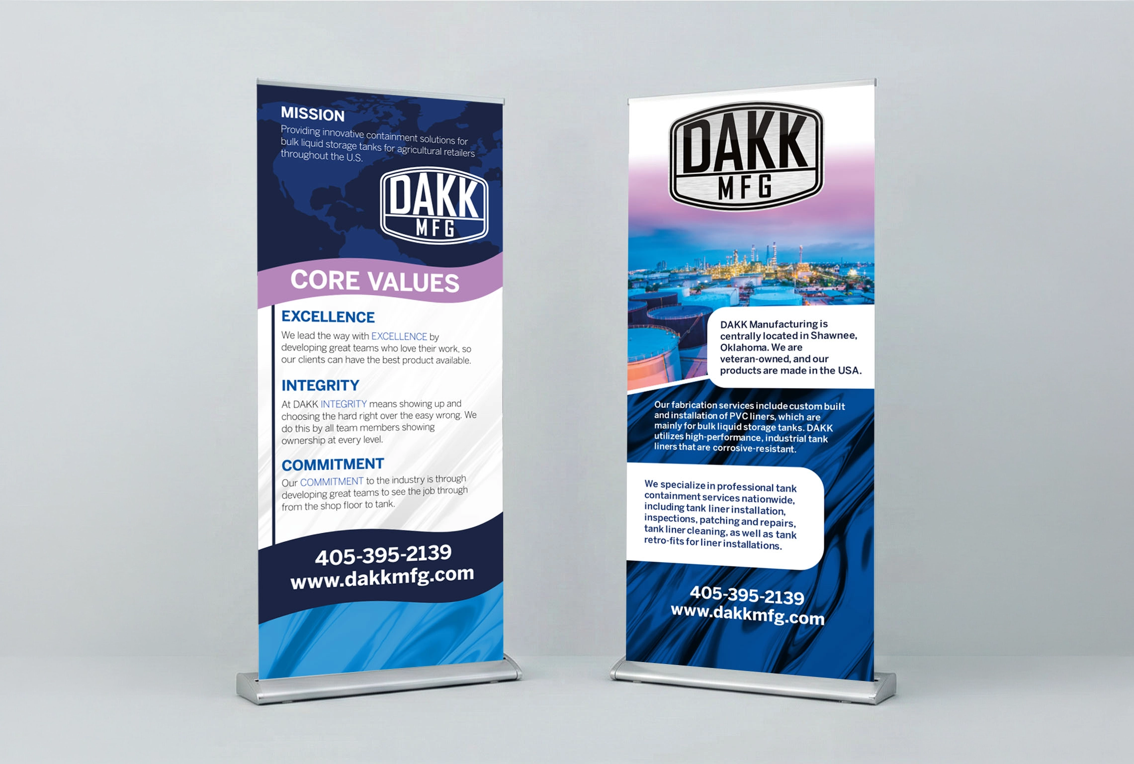 Dakk pre-rebrand banner design mockup