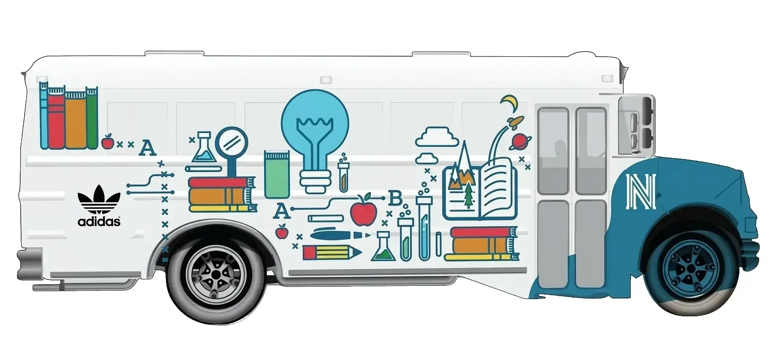 Learning Bus wrap design process, layout stage one
