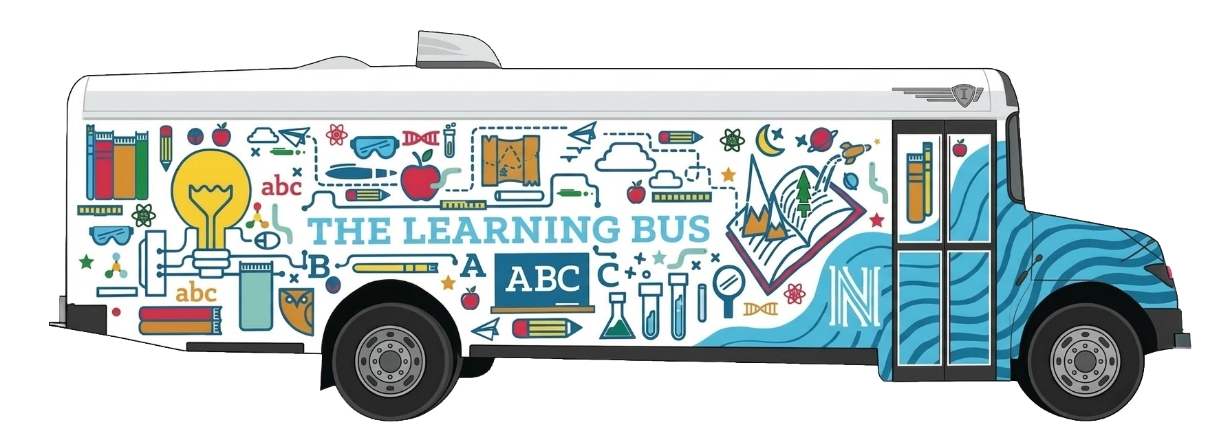 Learning Bus wrap design process, layout stage two