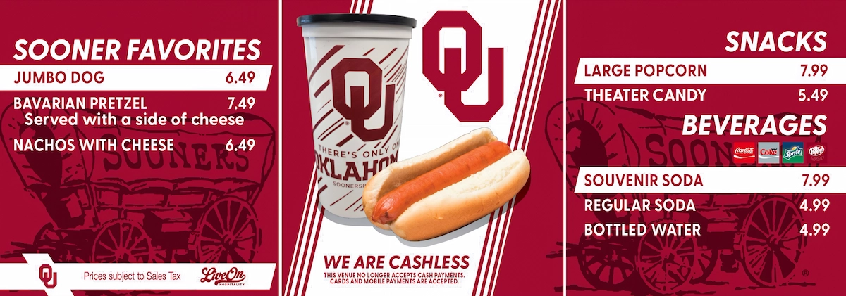 OU stadium menu detail view