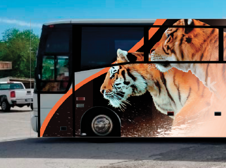 mobile tigers on side of bus